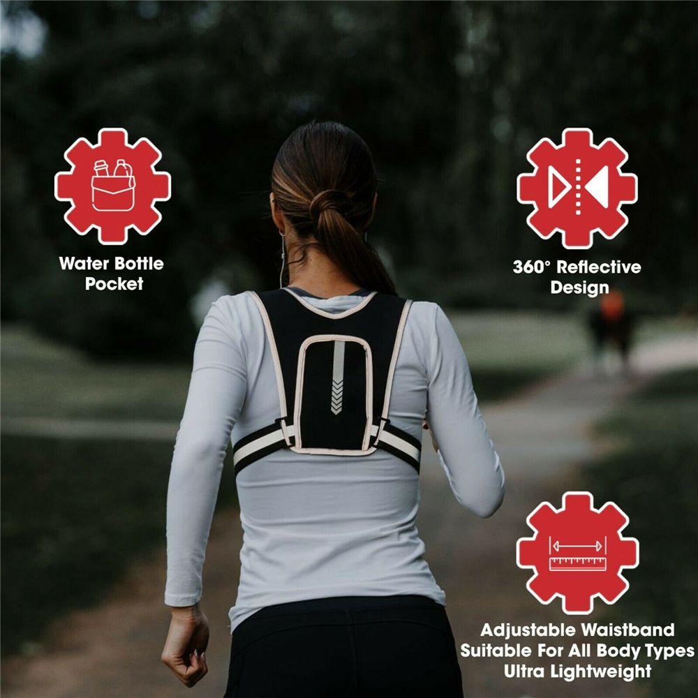 MUVAKO Áo Sát Nách Phản Quang Có Túi Trước Ngực An Toàn Dễ Điều Chỉnh Cho Nam Và Nữ