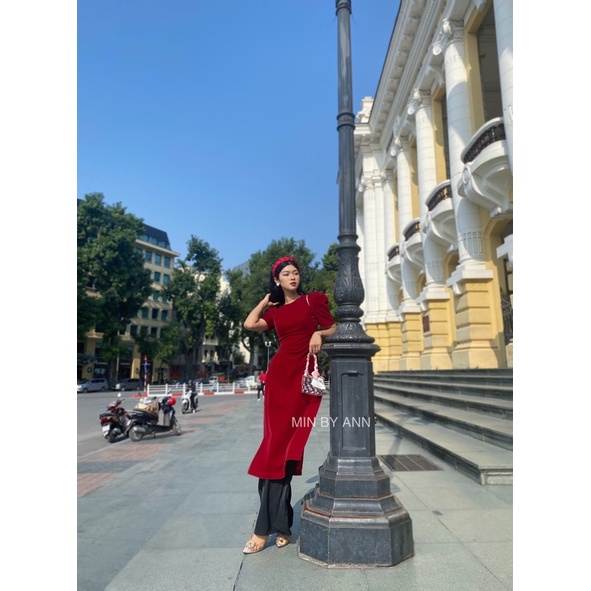 Áo dài Trúc Mai cutout vai duyên dáng