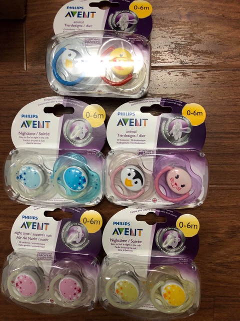 Set 2 Ti giả Avent 0-6m; 6-18m chống vẩu