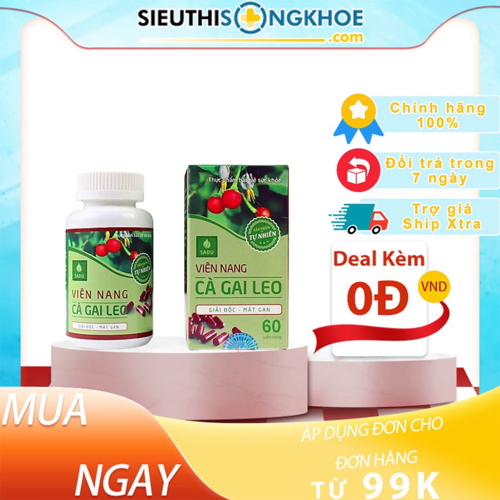 Viên nang cà gai leo Sadu - Hộp 60 viên - Bảo vệ lá gan của bạn hàng ngày