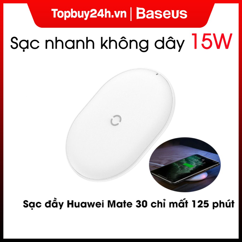 Đế Sạc Pin Không Dây Baseus 15W Hỗ Trợ Sạc Nhanh Theo Tiêu Chuẩn Qi Cho Iphone / Airpods Pro /Huawei / Xiaomi