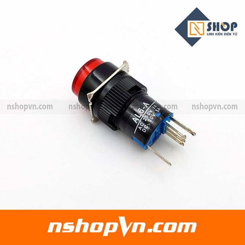 Nút nhấn nhả có đèn AL6-M 12V màu đỏ - Màu xanh dương - Màu xanh lá