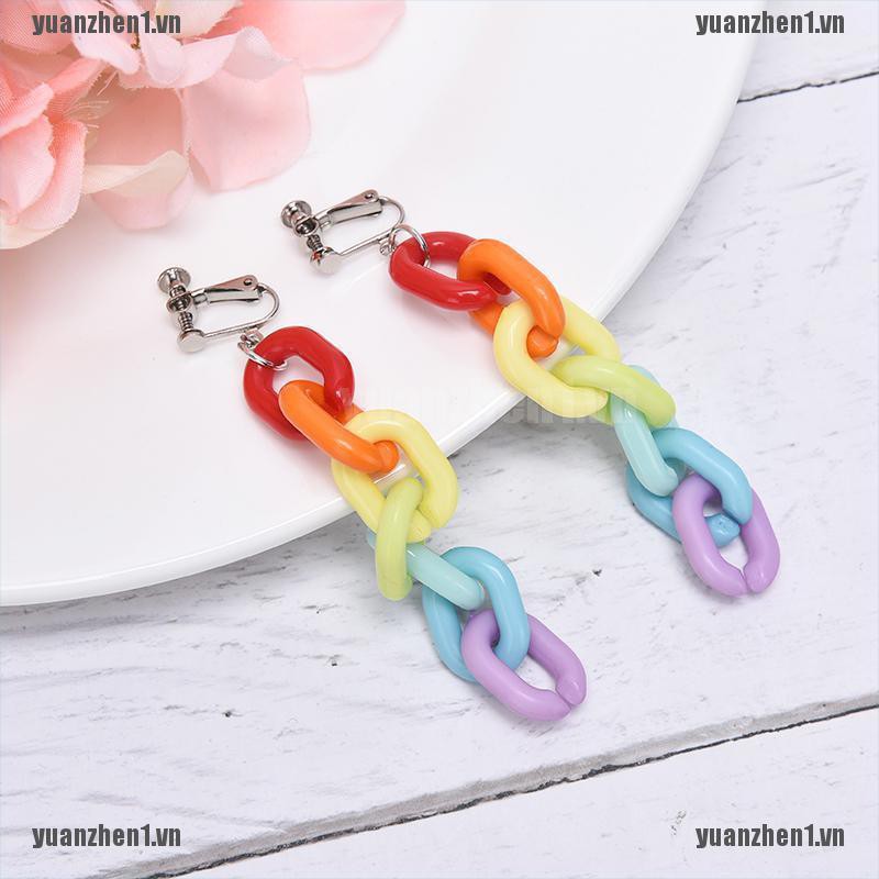 [YUANZHEN1] Bông Tai Dạng Thả Nhiều Màu Sắc Bằng Acrylic Cho Nữ