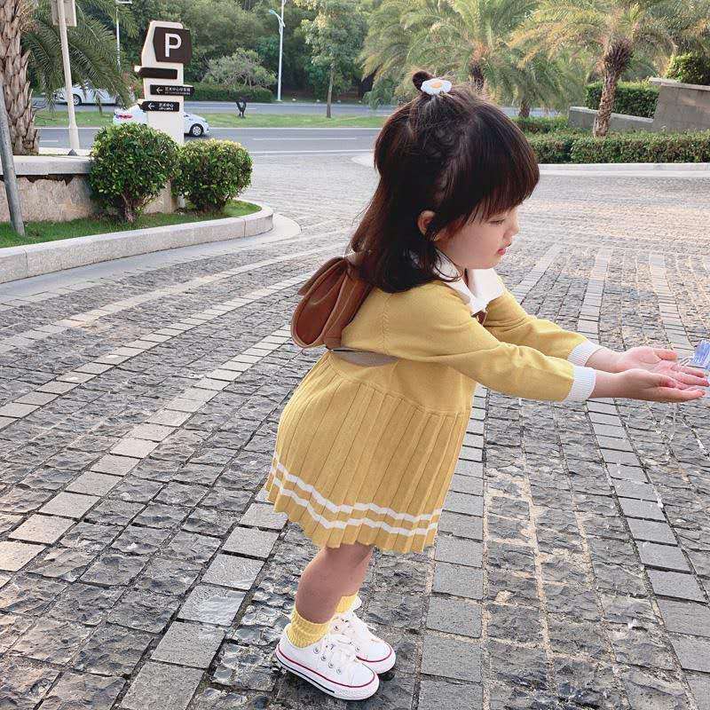 Đầm Sweater Dệt Kim Thời Trang Thu Đông Cho Bé Gái