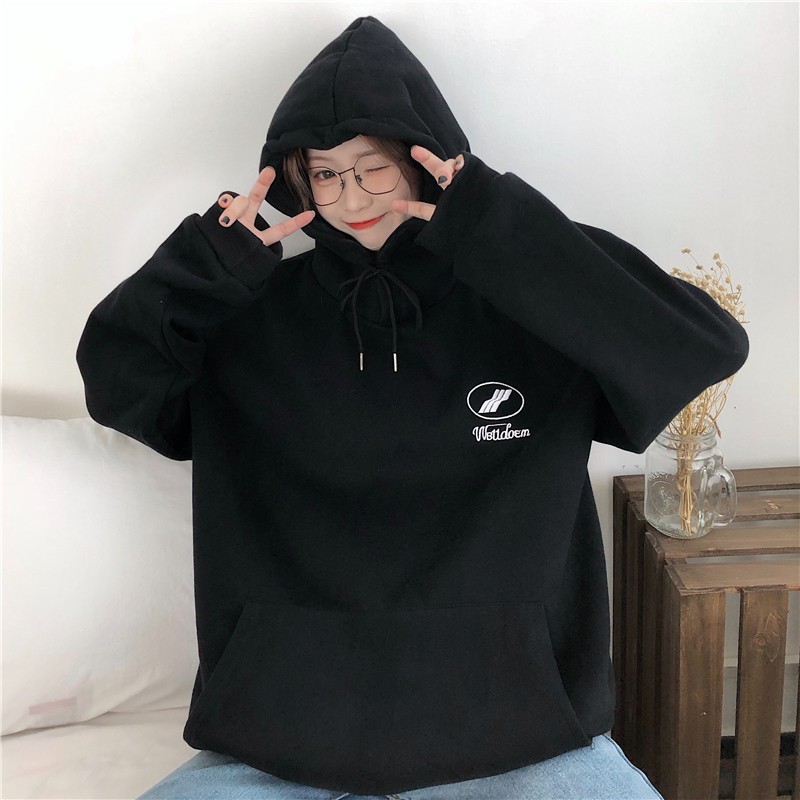 Áo Hoodie Nỉ Bông Ulzzang Form Dáng Rộng Hàn Quốc