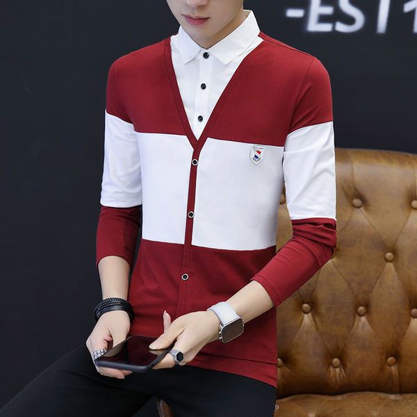 Áo Thun Nam Dài Tay Cổ Bẻ Thời Trang Hàn