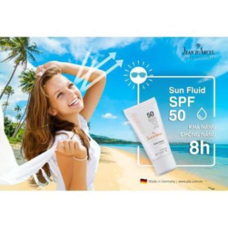 Sữa chống nắng toàn thân Jean d'Arcel Sun Fluid SPF50 50ml cho da dầu, da khô, da mụn, da nhạy cảm