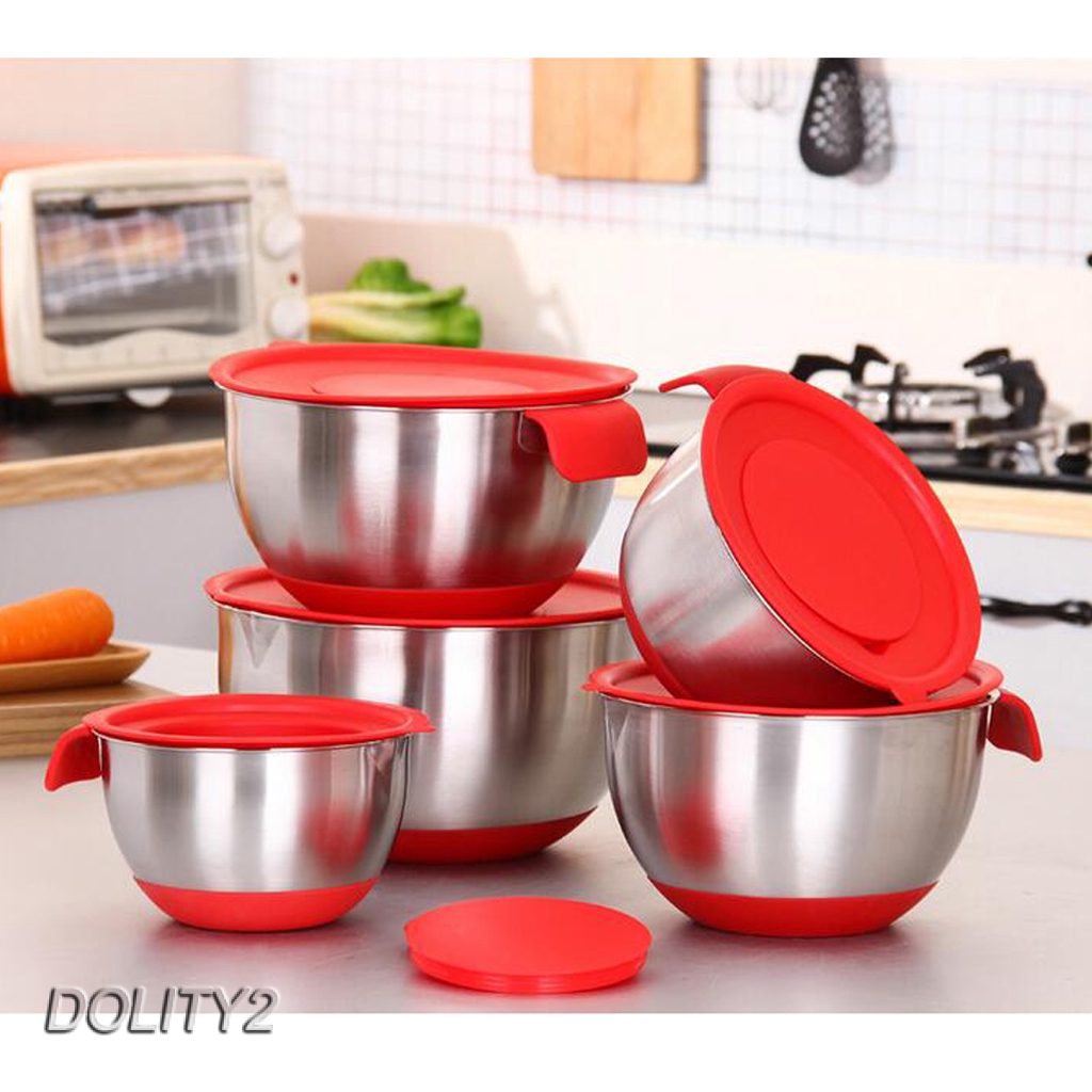 [Dolity2] Bát Trộn Trứng Có Nắp Bằng Thép Không Gỉ 16cm