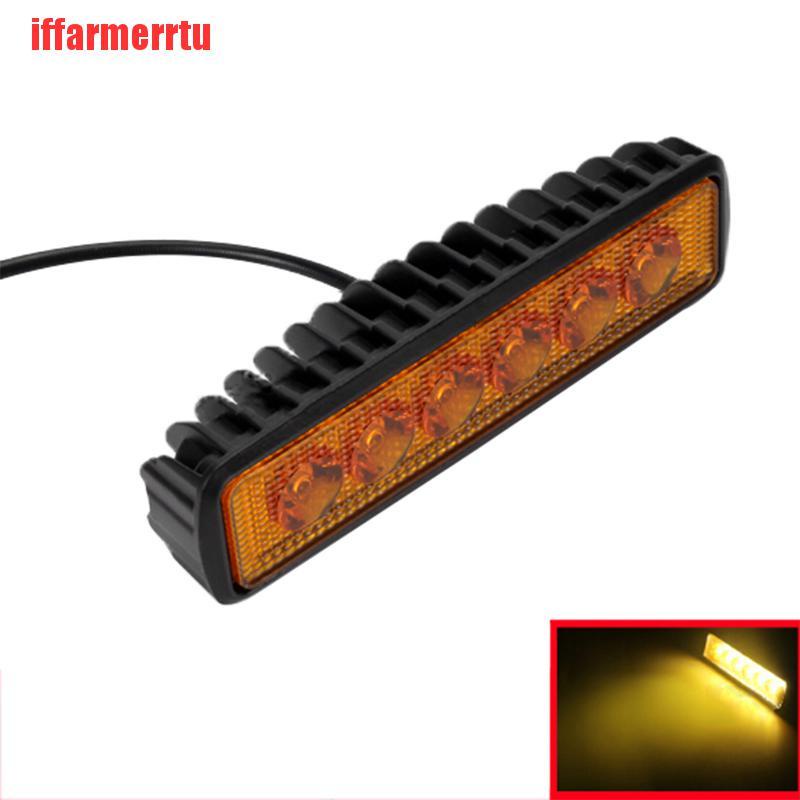 {iffarmerrtu}18W 6LED Bright Light Spot Work Bar Driving Fog Offroad Truck Car Lamp Yellow TQM