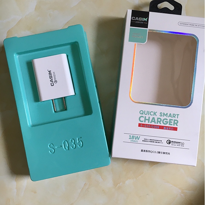 Củ cốc Sạc Nhanh 18W CASIM S-Q35 Tương thích Nhiều thiết bị - Hàng chính hãng - Bảo hành 10 năm Mario Case