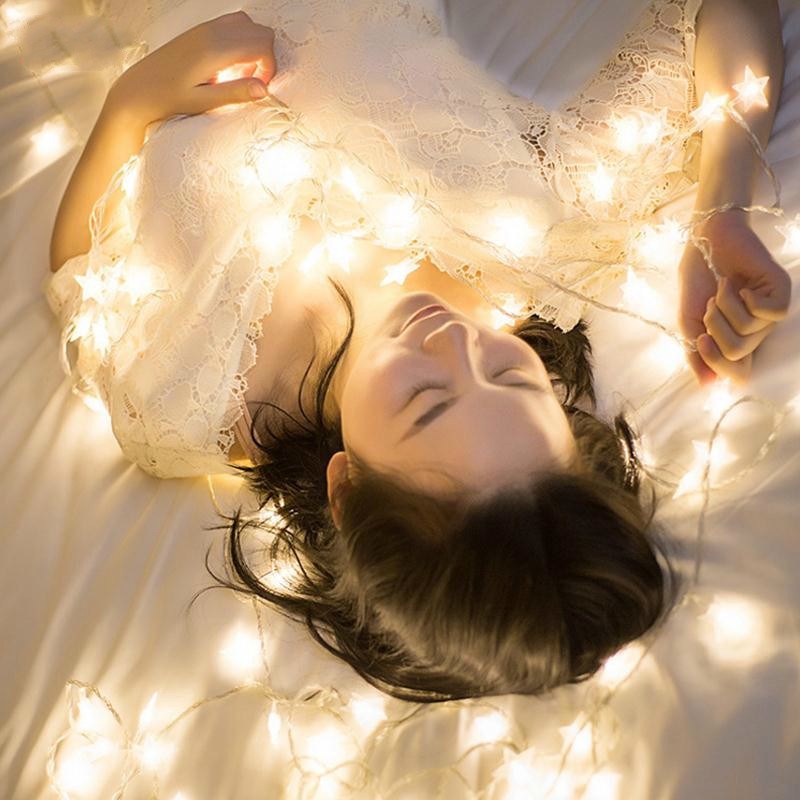 Dây đèn LED 1.5m 10 bóng hình ngôi sao nhiều màu sắc trang trí nhà cửa tiện dụng