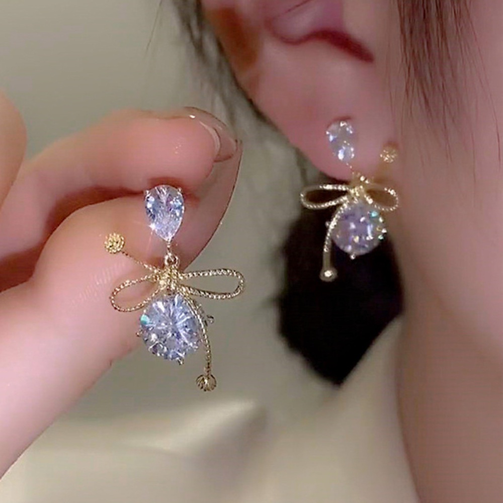 Khuyên Tai Hình Nơ Nhỏ Đơn Giản Cá Tính Đa Năng Mới Dành Cho Bạn Nữ