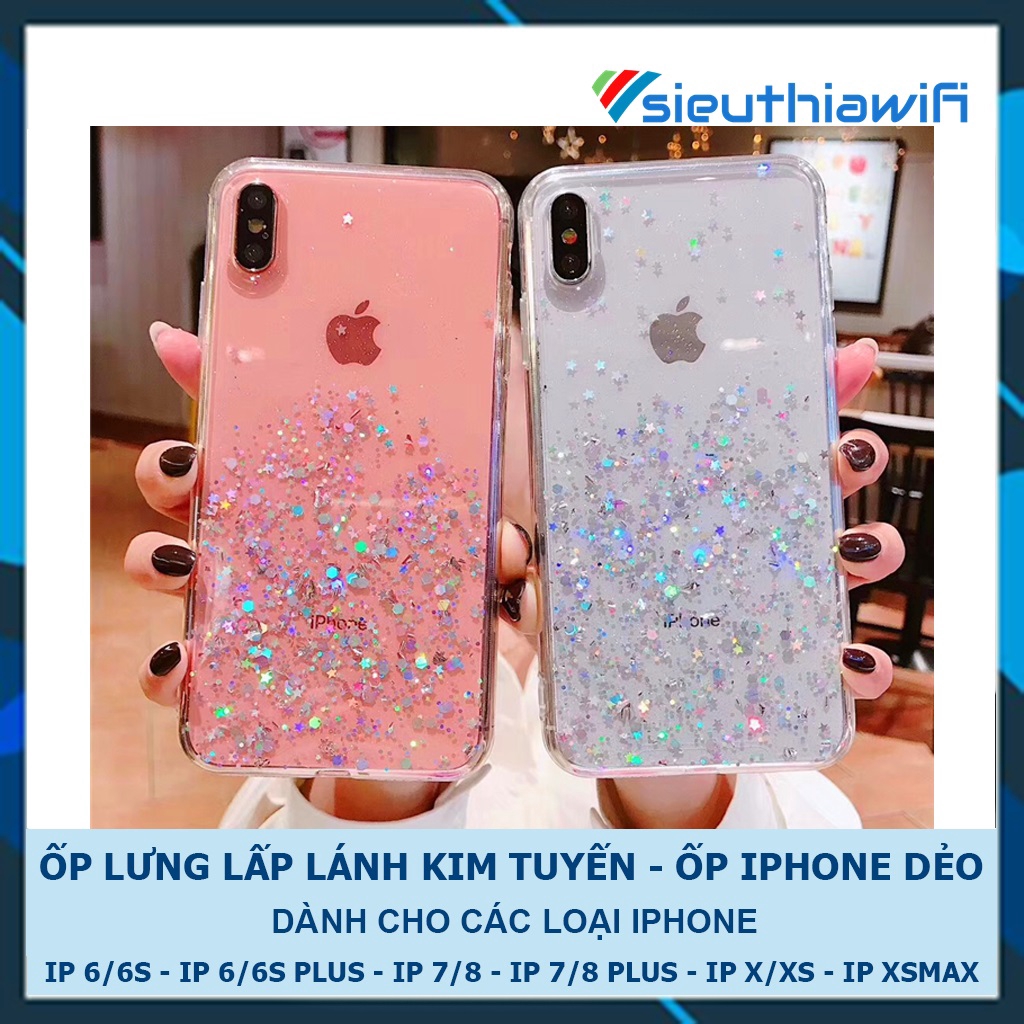 Ốp lưng iphone kim tuyến sao 5/5s/6/6plus/6s/6splus/7/7plus/8/8plus/x/xr/xs/11/12/pro/max/plus/promax - Awifi Case K4-5