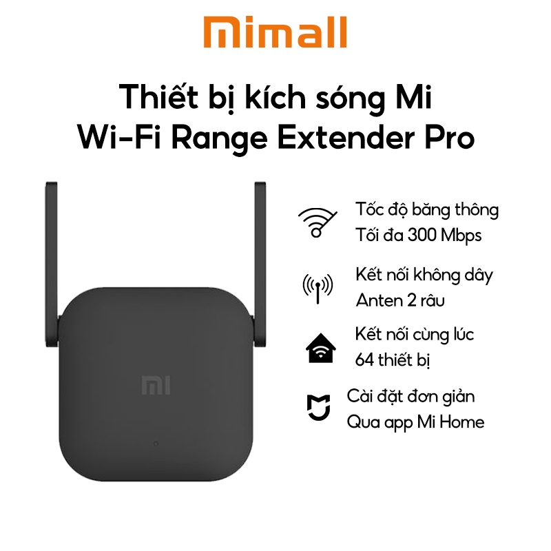 Thiết bị kích sóng Mi Wi-Fi Range Extender Pro- thiết kế gọn nhẹ, hỗ trợ băng tần 2.4GHz -Hàng chính hãng - BH 6 tháng