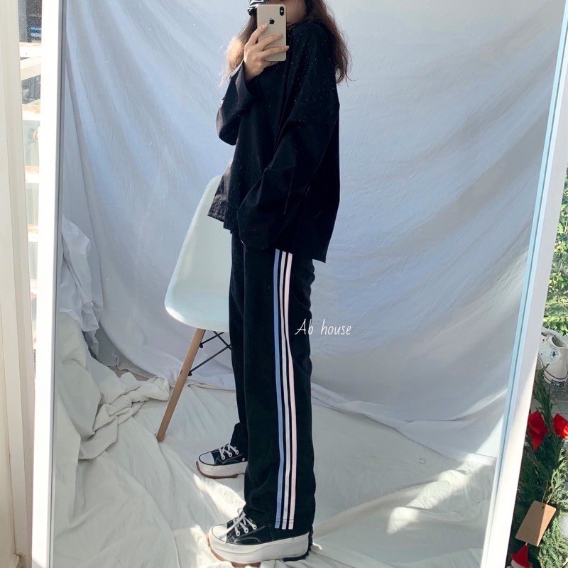 QUẦN THỂ THAO 3 LINE ☘️ QUẦN DÀI ĐEN TRẮNG XANH 3 Sọc 3 màu☘️ | BigBuy360 - bigbuy360.vn