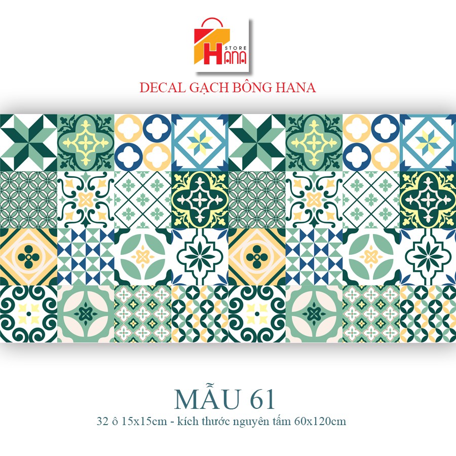 Mua 3 tặng 1 set decal gạch bông 60x120cm dán trang trí nhà cửa | BigBuy360 - bigbuy360.vn