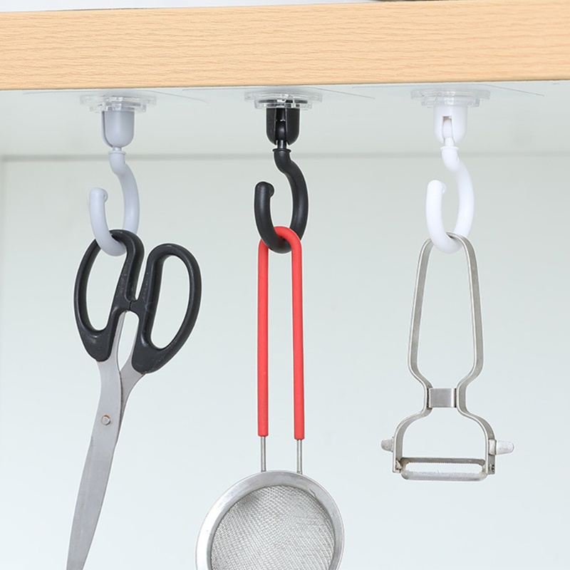 [Hàng mới về] Móc treo đồ gắn tường không cần khoan tiện dụng màu trắng xám đen