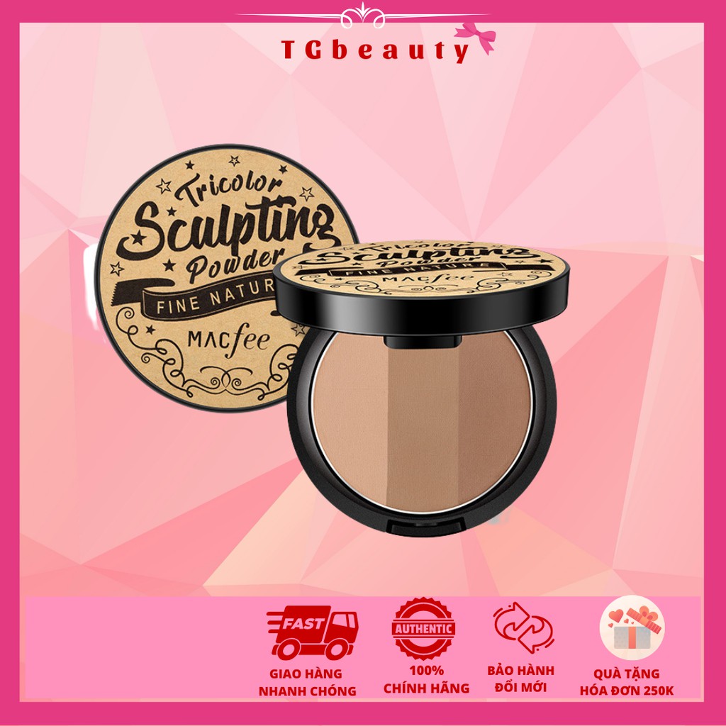 Phấn Tạo khối 3 màu Macfee Tricolor Sculpting Powder hiệu chỉnh gương mặt thon gọn