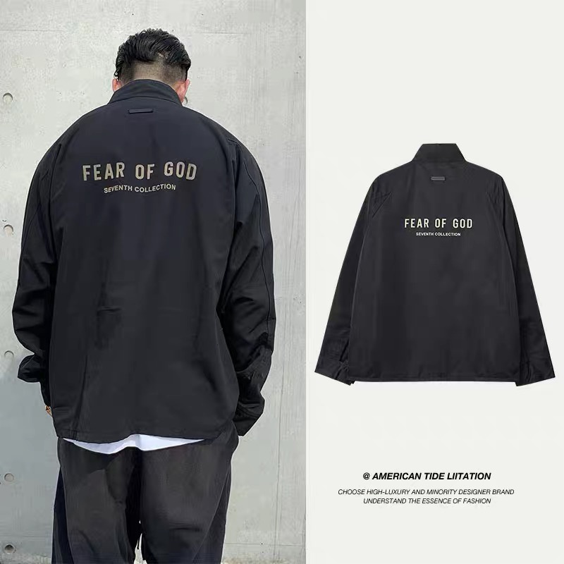 Hàng Spot! Áo Khoác Cổ Đứng In Chữ FOG FEAR OF GOD Season 7 Mainline Cá Tính Cho Nam