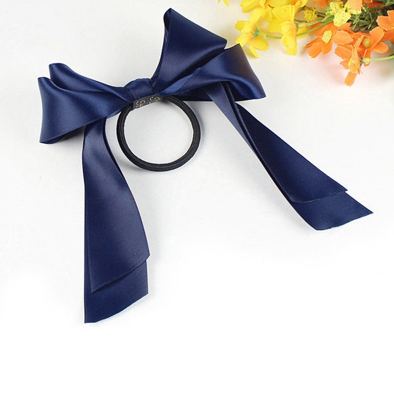 Dây buộc tóc ruy băng satin co giãn hợp thời trang cho nữ