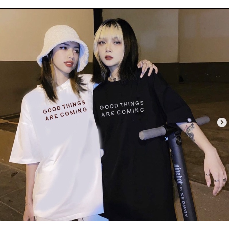 Áo Thun Thêu Chữ 2 Màu Trắng Đen M, L, XL