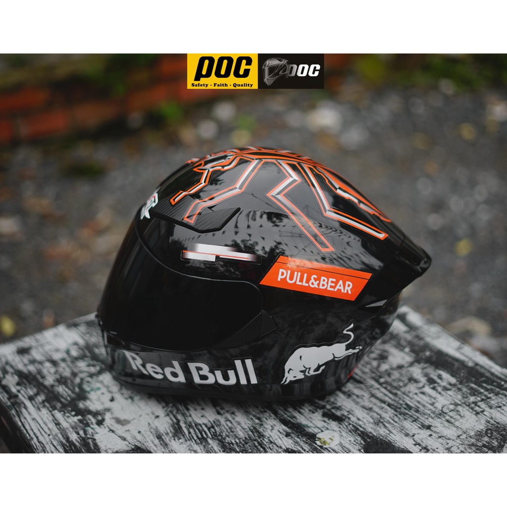 Mũ bảo hiểm GXT ROYAL M138B màu Đen Bóng lên tem SHOEI RED BULL (Sẵn đuôi gió và túi đựng nón )