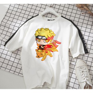 Áo thun Cotton Unisex - Nhân vật Hinata - Naruto - Chibi - Naruto cưỡi cửu vĩ