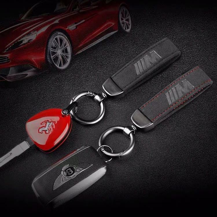 Móc Chìa Khóa Bằng Da Cao Cấp In logo Cho Xe Toyota Honda Hyundai Kia Volkswagen Nissan Benz BMW Mazda Chevrolet