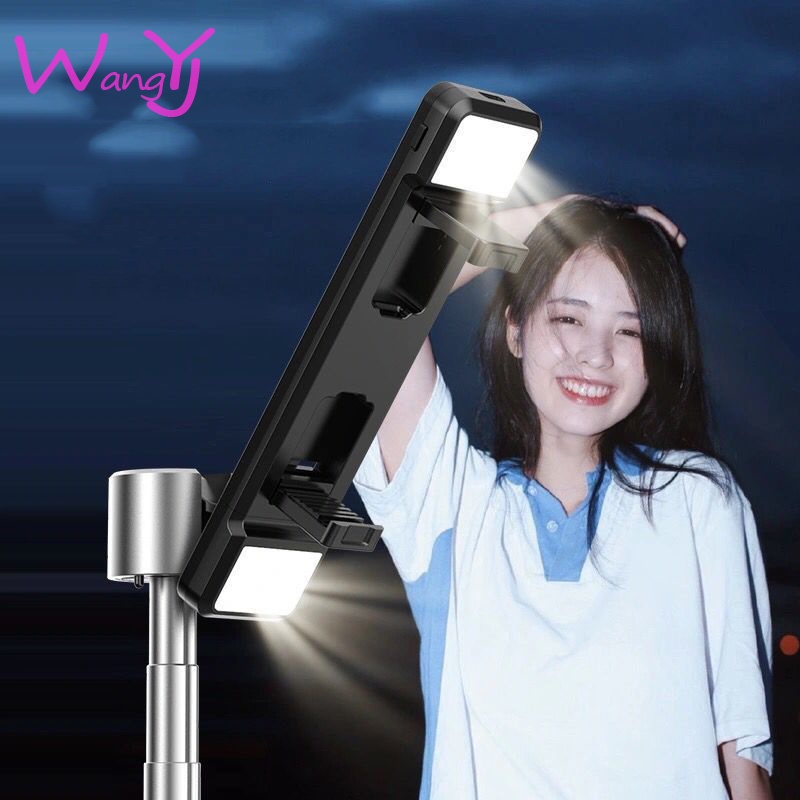 Gậy chụp ảnh tự sướng kiêm giá đỡ điện thoại tripod 2 trong 1 có đèn trợ sáng bluetooth đa năng
