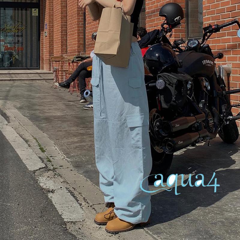 Quần ống rộng Có Túi Và Dây Rút Phong Cách Harajuku Thời Trang Hàn Quốc Cho Nữ ANANA-Y2K