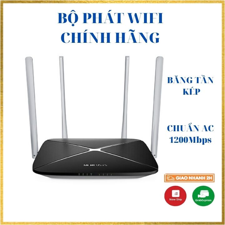 Cục phát wifi Mercusys AC12,Router wifi băng tần kép có chức năng repeater kích wifi không dây