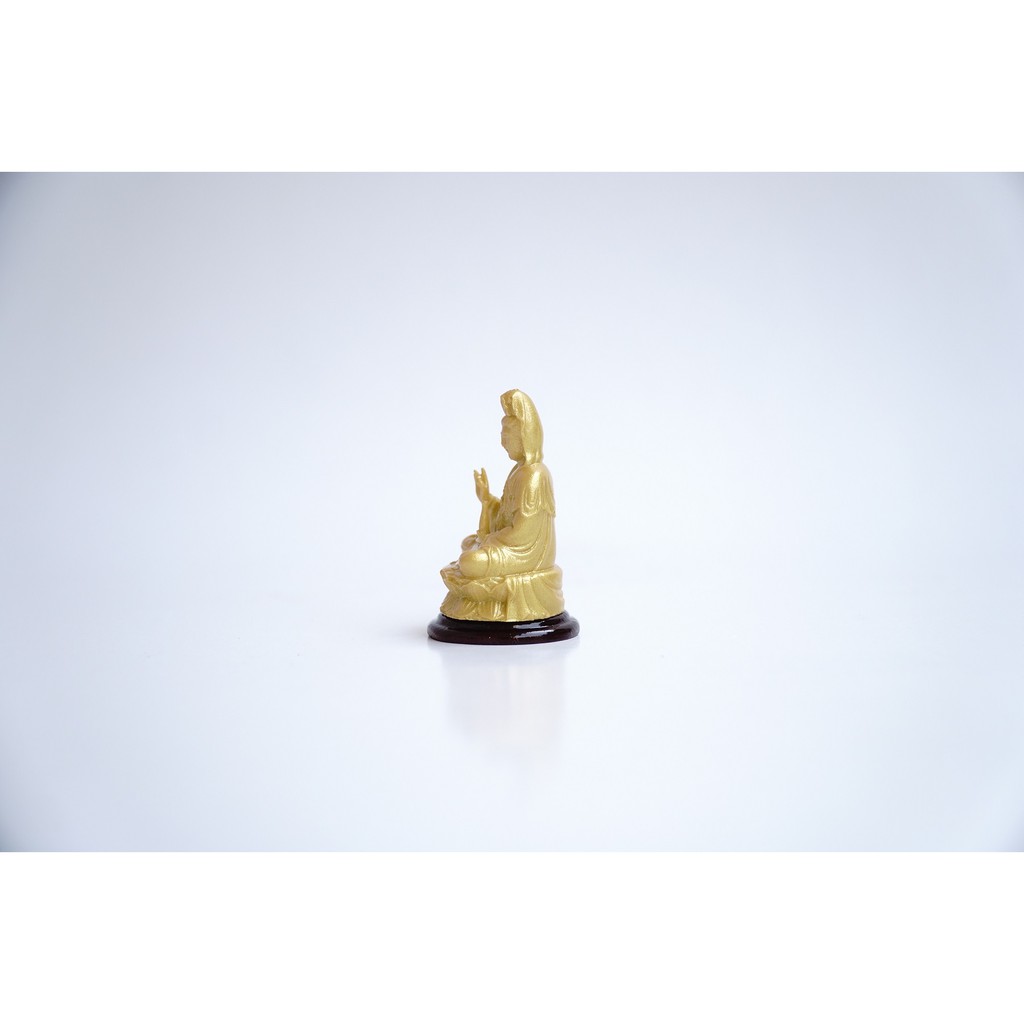 Tượng Phật Bà Quan Thế Âm Bồ Tát ngồi nhũ vàng đặt xe, bàn thờ - Cao 6cm | BigBuy360 - bigbuy360.vn