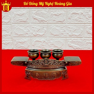  Kỉ Ngai 3 Chén Bằng Đồng Loại Đẹp