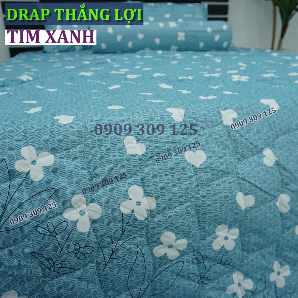 Bộ drap 1m6 + mền Thắng lợi cao cấp (ga giường 5 món) chuẩn logo cotton 100%
