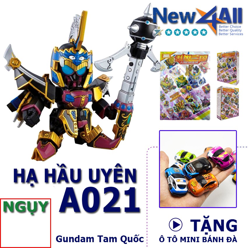 Gundam A021 Hạ Hầu Uyên - Đồ chơi lắp ráp sd Gundam Tam Quốc New4all tặng kèm 01 xe ô tô mini bánh đà