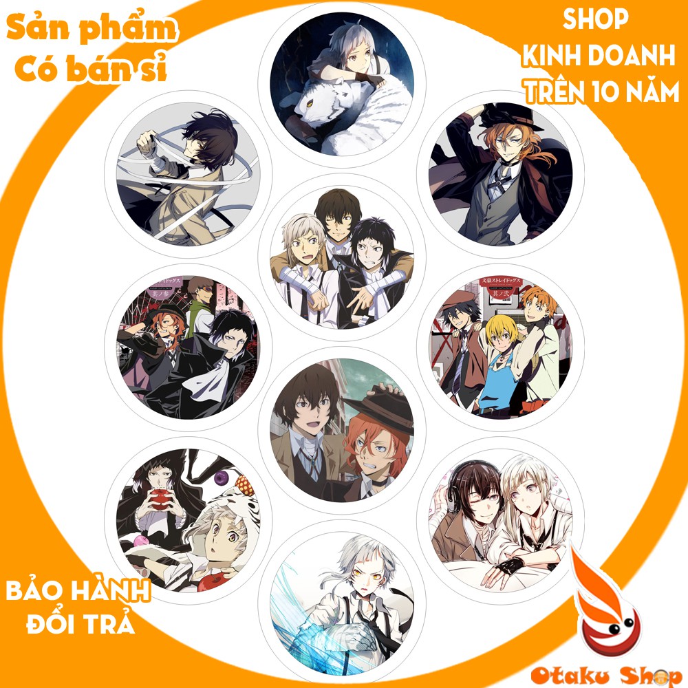 &lt;20/640 MẪU&gt; Huy hiệu anime hoạt hình Đặc Nhiệm Thám Tử Bungou Stray Dogs,Văn hào lưu lạc Các nhân vật dazai,atsushi,