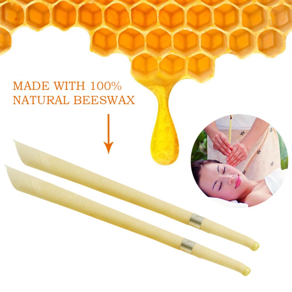 Bộ 10 Cây Nến Lấy Ráy Tai Bằng Sáp Ong Tự Nhiên Giúp Thư Giãn Lỗ Tai F3Z6