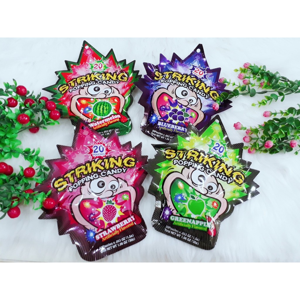 Lẻ Kẹo Nổ Striking Popping Candy Vị Ngẫu Nhiên Gói Lớn 30gr