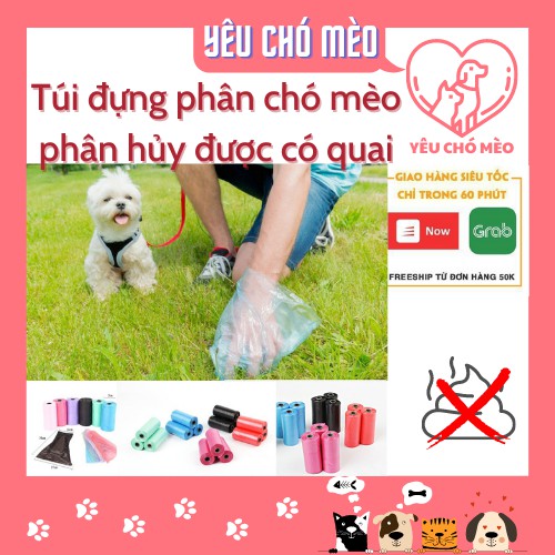 Túi đựng phân chó mèo, đựng rác phân hủy được và có kèm quai xách