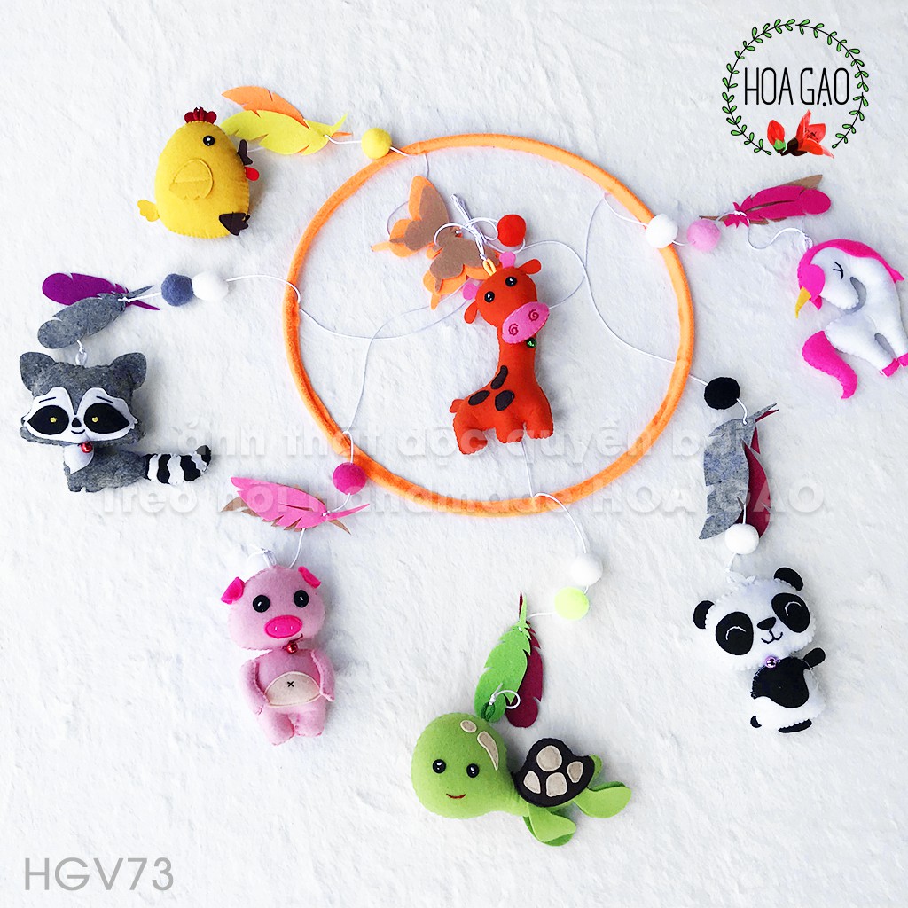 Đồ chơi treo nôi handmade, thanh treo nôi HOA GẠO GNV73 nhiều màu sắc, đa dạng mẫu mã, an toàn cho bé.