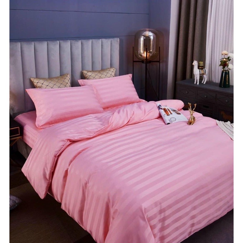 Bộ Chăn Ga Cotton Kẻ 3F ( Khách sạn 5 Sao)