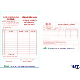 In hóa đơn bán hàng 1 liên, 2 liên, 3 liên giá rẻ theo yêu cầu