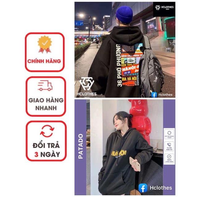 Áo Hoodie Nỉ Cotton Hà Nội In Ép Nhiệt Form Nam Nữ Kèm Video Cận Chất