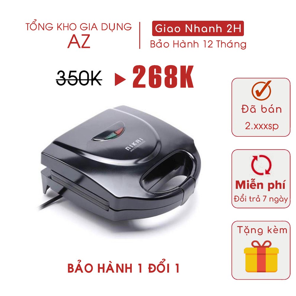 Máy nướng bánh mỳ sandwich Nikai Nhật Chính Hãng BH 12 tháng