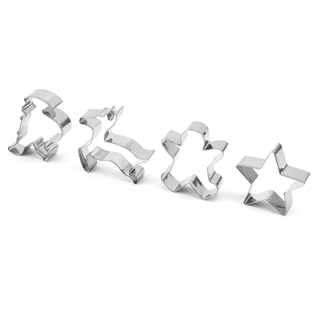 Khuôn Cắt Bánh Quy Bằng Thép Không Gỉ Hình Ông Già Nô En Và Bánh Gừng N2U4