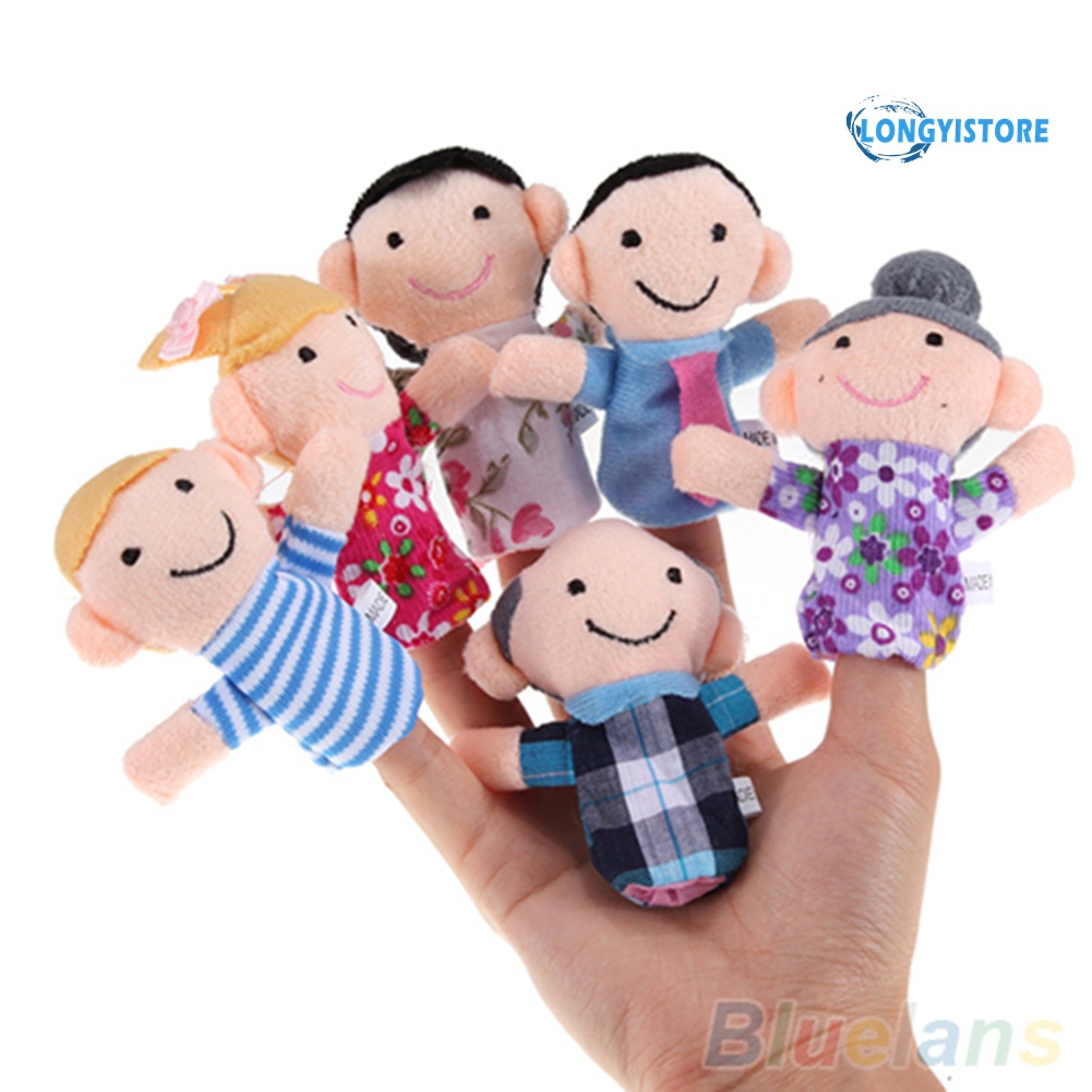 Set 6 Con Rối Đeo Ngón Tay Bằng Vải Bông Dành Cho Bé Yêu