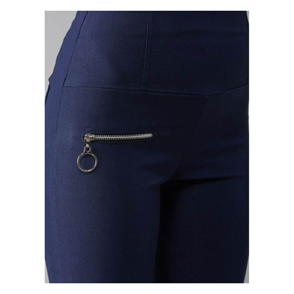 Quần Legging Nữ Bosimaz MS253 dài túi sau màu xanh navy có khóa kéo bên phải, thun co giãn 4 chiều, vải đẹp dày.