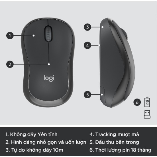 Bộ Bàn phím Chuột Không Dây Logitech MK295 Wireless