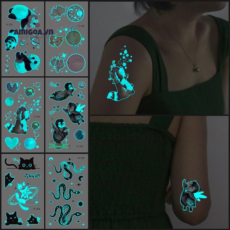 ✨✨Miếng dán hình xăm tạm thời chống nước phát sáng trong bóng tối