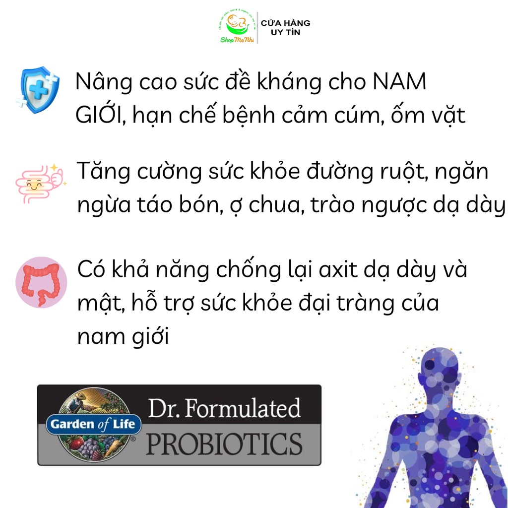 Lợi khuẩn cho nam giới Garden of Life Dr. Formulated Once Daily Men's Probiotics 30v.
